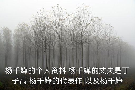 楊千嬅微博，楊千嬅的個人資料 楊千嬅的丈夫是丁子高 楊千嬅的代表作 以及楊千嬅