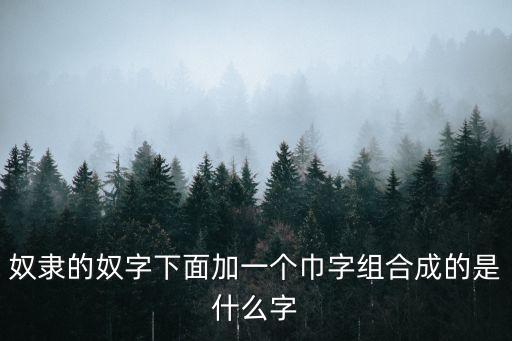 奴隸的奴字下面加一個巾字組合成的是什么字