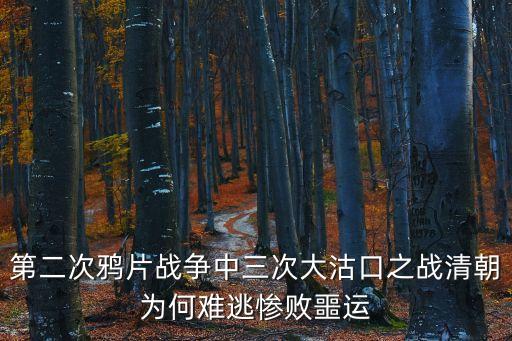 第二次鴉片戰爭中三次大沽口之戰清朝為何難逃慘敗噩運