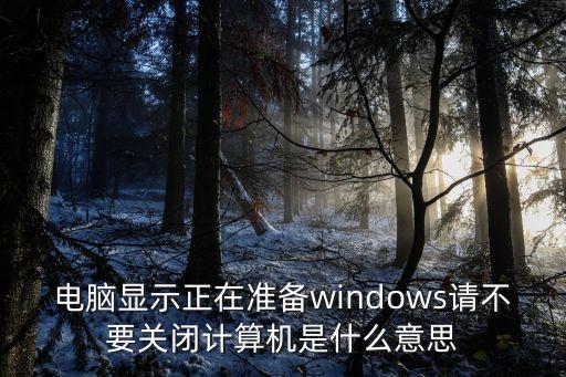 正在準備windows請勿關閉計算機，電腦顯示正在準備windows請不要關閉計算機是什么意思