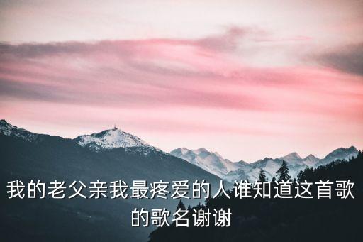 我的老父親我最疼愛的人誰知道這首歌的歌名謝謝