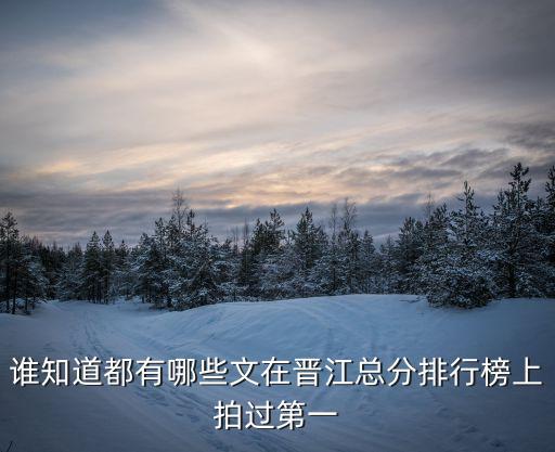 誰知道都有哪些文在晉江總分排行榜上拍過第一