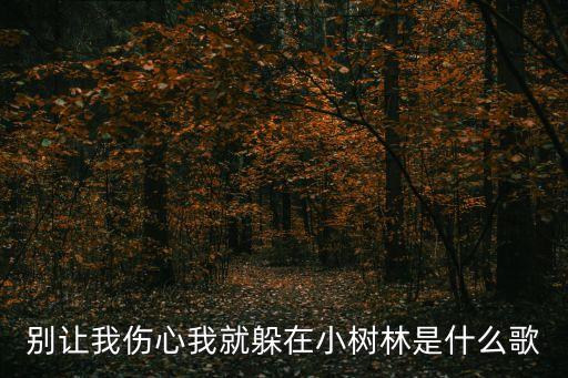 別讓我傷心，別讓我傷心我就躲在小樹林是什么歌