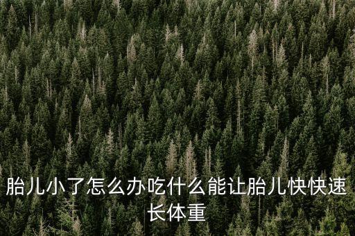 胎兒小了怎么辦吃什么能讓胎兒快快速長體重