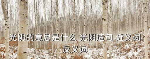 光陰的意思是什么 光陰造句 近義詞反義詞