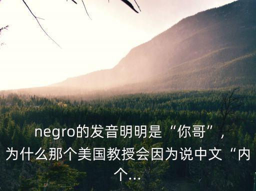 negro怎么讀,黑不是歧視negro是什么鬼?