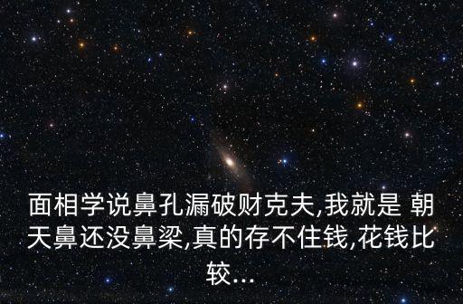 面相學(xué)說鼻孔漏破財克夫,我就是 朝天鼻還沒鼻梁,真的存不住錢,花錢比較...