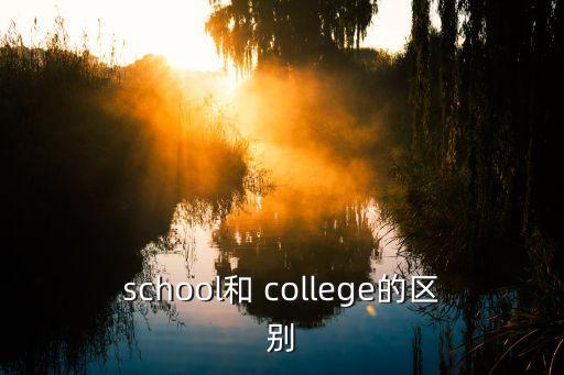 school和 college的區別