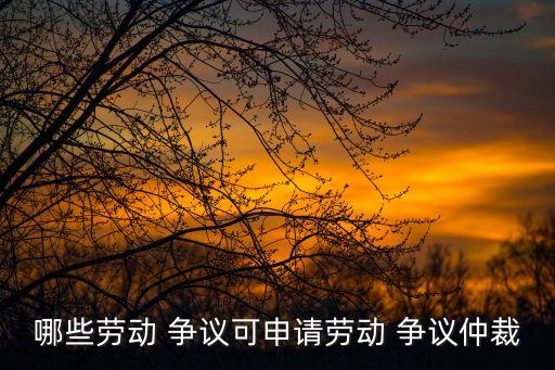 爭議可,可申請仲裁的勞動爭議有哪幾種?