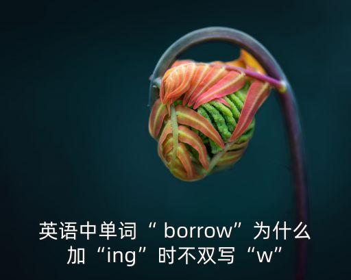英語中單詞“ borrow”為什么加“ing”時不雙寫“w”