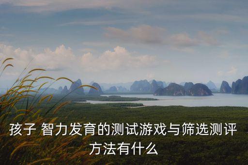 孩子 智力發育的測試游戲與篩選測評方法有什么