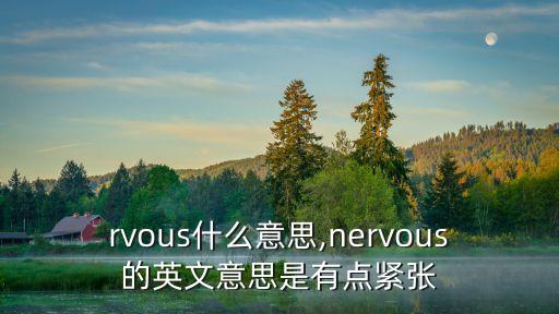 nervous什么意思,nervous的英文意思是有點緊張