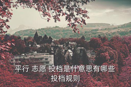  平行 志愿 投檔是什意思有哪些 投檔規則