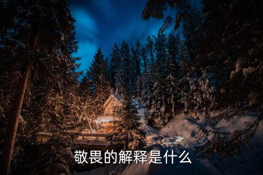  敬畏的解釋是什么