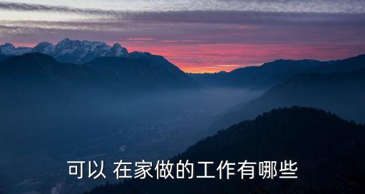 可以在家做的工作
