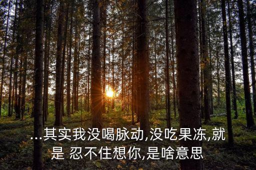 ...其實我沒喝脈動,沒吃果凍,就是 忍不住想你,是啥意思