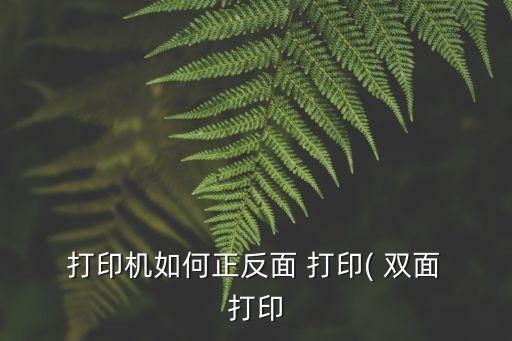 雙面打印怎么打,如何進(jìn)行雙面打印?!