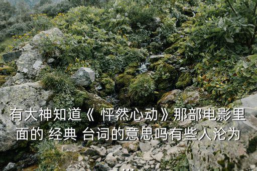 有大神知道《 怦然心動》那部電影里面的 經(jīng)典 臺詞的意思嗎有些人淪為...