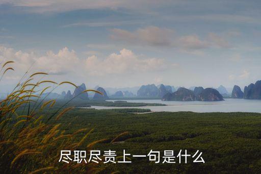  盡職盡責上一句是什么