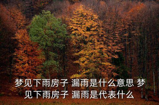 夢見屋內漏雨,做夢夢見房子漏水代表著什么?
