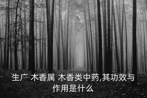 生廣 木香屬 木香類中藥,其功效與作用是什么