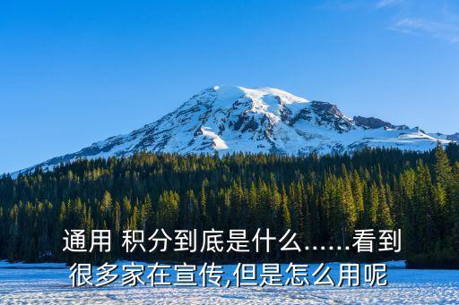  通用 積分到底是什么…...看到很多家在宣傳,但是怎么用呢