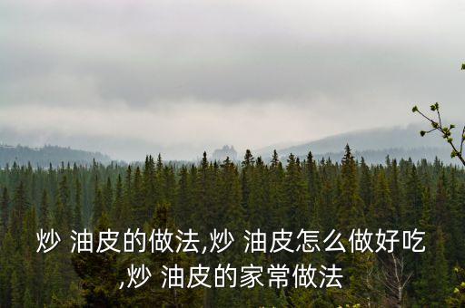 油皮的做法大全,如何炒粉絲油皮步驟