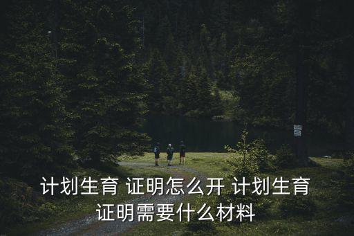 計劃生育證明樣本