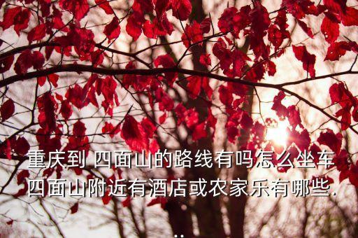  重慶到 四面山的路線有嗎怎么坐車 四面山附近有酒店或農(nóng)家樂有哪些...