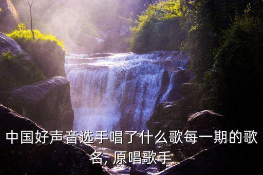中國好聲音選手唱了什么歌每一期的歌名, 原唱歌手