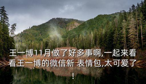 王一博11月做了好多事啊,一起來看看王一博的微信新 表情包,太可愛了!