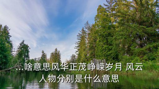 風(fēng)云人物是什么意思,數(shù)風(fēng)流人物還要看當(dāng)下