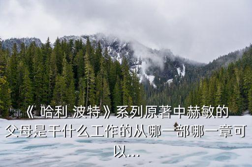 《 哈利 波特》系列原著中赫敏的 父母是干什么工作的從哪一部哪一章可以...