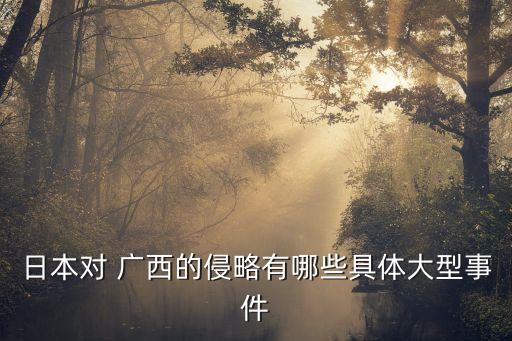 日本對 廣西的侵略有哪些具體大型事件