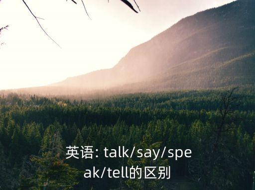  英語: talk/say/speak/tell的區別