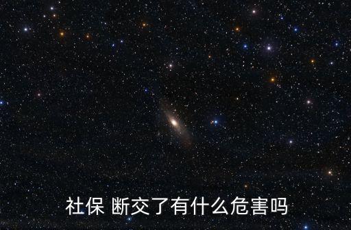  社保 斷交了有什么危害嗎