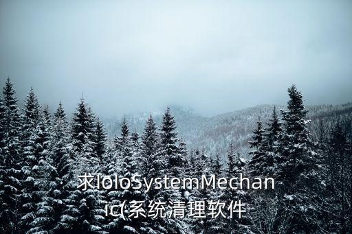 求IoIoSystemMechanic(系統(tǒng)清理軟件