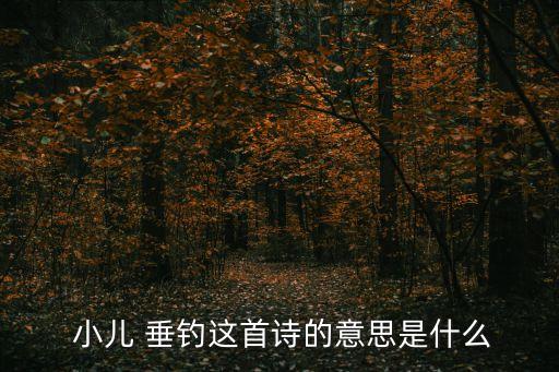  小兒 垂釣這首詩(shī)的意思是什么
