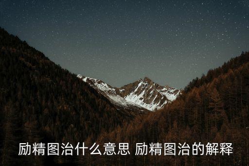 勵(lì)精,由歷史故事衍生的中國成語