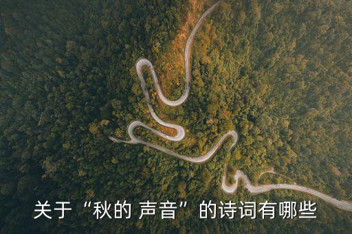關于“秋的 聲音”的詩詞有哪些
