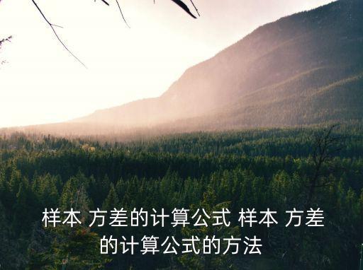  樣本 方差的計(jì)算公式 樣本 方差的計(jì)算公式的方法