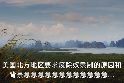 美國(guó)北方地區(qū)要求廢除奴隸制的原因和背景急急急急急急急急急急急急...