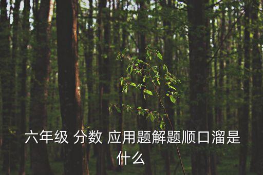  六年級(jí) 分?jǐn)?shù) 應(yīng)用題解題順口溜是什么