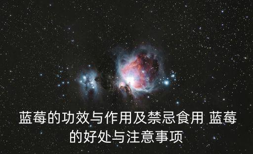  藍莓的功效與作用及禁忌食用 藍莓的好處與注意事項