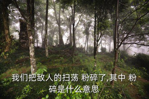 我們把敵人的掃蕩 粉碎了,其中 粉碎是什么意思