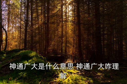  神通廣大是什么意思 神通廣大咋理解