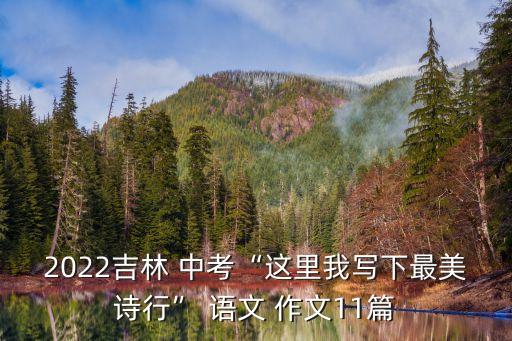 2022吉林 中考“這里我寫下最美詩行” 語文 作文11篇