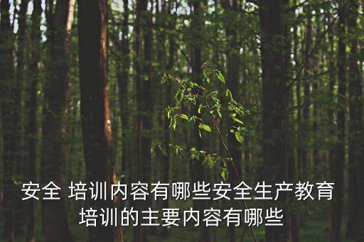 安全培訓,安全生產知識與技能比賽:培訓內容有哪些?