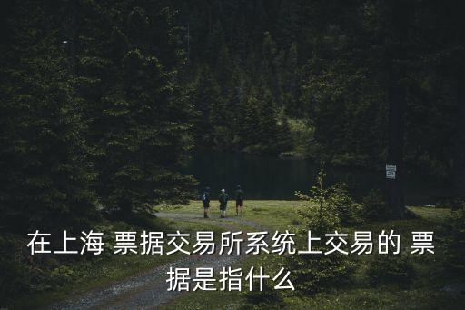 在上海 票據(jù)交易所系統(tǒng)上交易的 票據(jù)是指什么