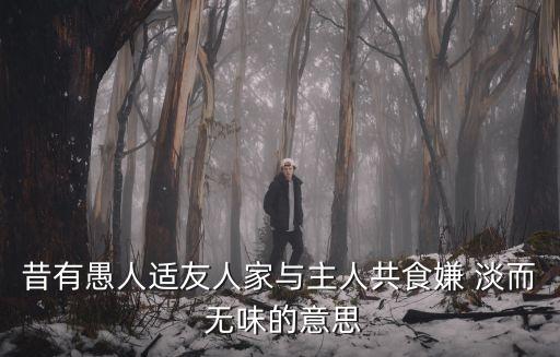 昔有愚人適友人家與主人共食嫌 淡而 無味的意思